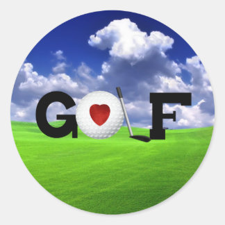 Liebe Golf Runder Aufkleber