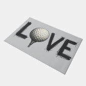 Liebe Golf Typografy Art for Fußmatte (Schrägansicht)