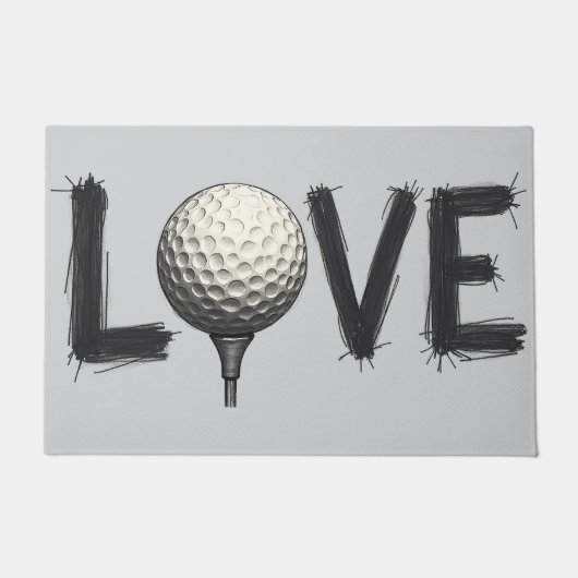 Liebe Golf Typografy Art for Fußmatte (Vorderseite)