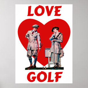 Liebe Golf Vintag Print Poster