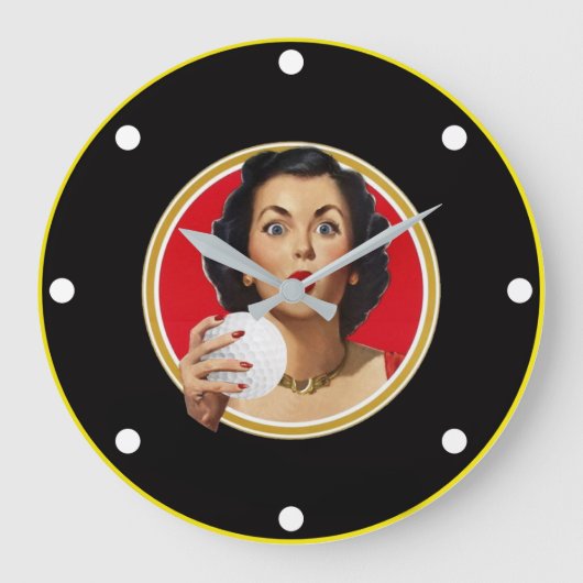 Liebe Golf Wall Clock Große Wanduhr (Vorderseite)