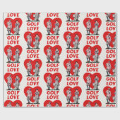 Liebe Golf Wrapping Paper Geschenkpapier (Flach)