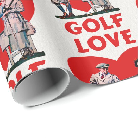 Liebe Golf Wrapping Paper Geschenkpapier (Rolleneckpunkt)