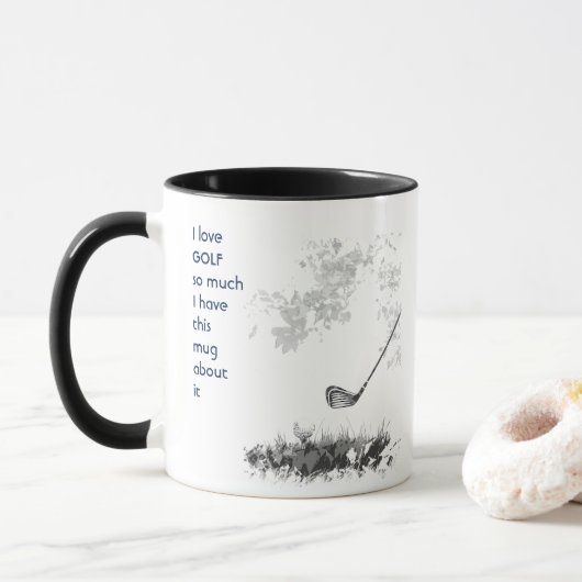 Liebe GOLFEN GOLF so viel Spaß Zitat Tasse (Mit Donut)