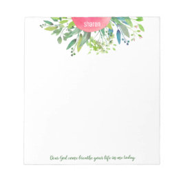 Liebe Gott, atmen Sie Ihr Leben Grüne Notepad. Notizblock