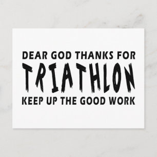 Liebe Gott danke für Triathlon Postkarte