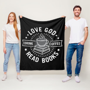 Liebe Gott Trinke Kaffee Lies Bücher Liebhaber Vin Fleecedecke