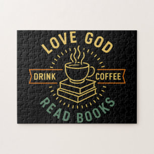 Liebe Gott Trinke Kaffee Lies Bücher Liebhaber Vin Puzzle