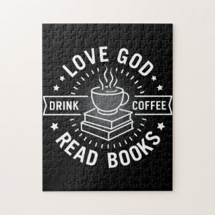 Liebe Gott Trinke Kaffee Lies Bücher Liebhaber Vin Puzzle