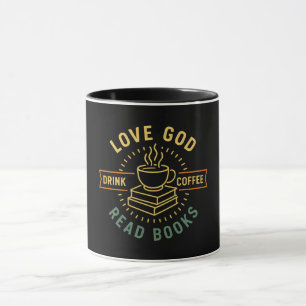 Liebe Gott Trinke Kaffee Lies Bücher Liebhaber Vin Tasse