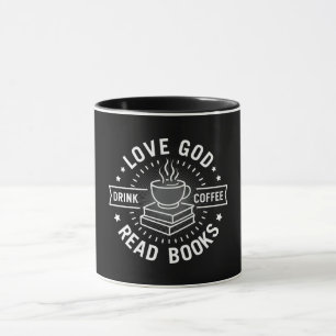 Liebe Gott Trinke Kaffee Lies Bücher Liebhaber Vin Tasse