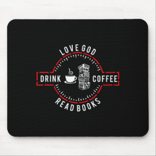 Liebe Gott Trinke Kaffee Lies Bücher Mousepad