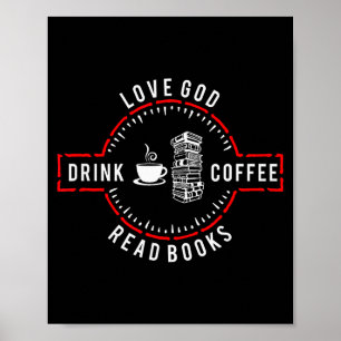 Liebe Gott Trinke Kaffee Lies Bücher Poster