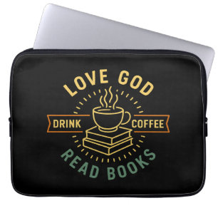 Liebe Gott trinken Kaffee Bücher lesen Liebe Vinta Laptopschutzhülle
