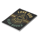 Liebe Gott trinken Kaffee Bücher lesen Liebe Vinta Notizblock (Rotiert)