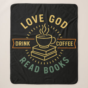 Liebe Gott trinken Kaffee Bücher lesen Liebe Vinta Sherpadecke