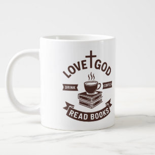 Liebe Gott trinken Kaffee Lesen Bücher Christlich  Jumbo-Tasse
