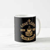 Liebe Gott trinken Kaffee Lesen Bücher Christlich Kaffeetasse (VorderseiteRechts)