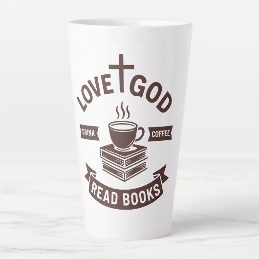 Liebe Gott trinken Kaffee Lesen Bücher Christlich Milchtasse (Vorderseite)