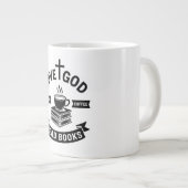 Liebe Gott trinken Kaffee Lesen Bücher Glauben Vin Jumbo-Tasse (Vorderseite Rechts)