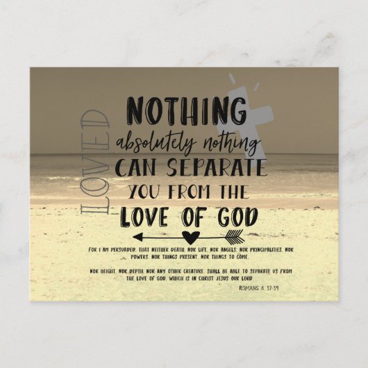 Liebe Gottes Zitat und Schrift Postkarte (Vorderseite)