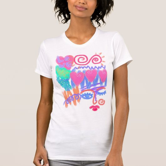 Liebe Graffiti Abstrakte Kunstwerke T-Shirt (Vorderseite)