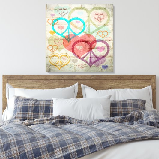 Liebe Graffiti Canvas Leinwanddruck (Insitu (Schlafzimmer))