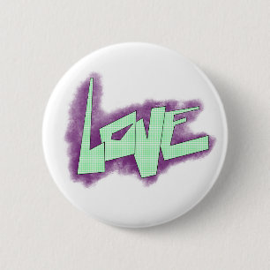 Liebe Graffiti lila grüne Minze Typografie Punkte Button