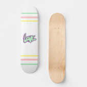 Liebe Graffiti lila grüne Minze Typografie Punkte Skateboard (Vorderseite)