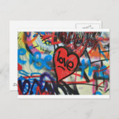 Liebe Graffiti Postkarte (Vorne/Hinten)