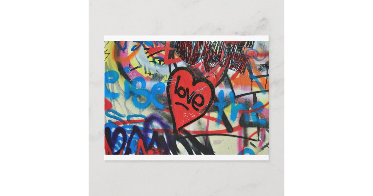 Liebe Graffiti Postkarte Zazzle.de