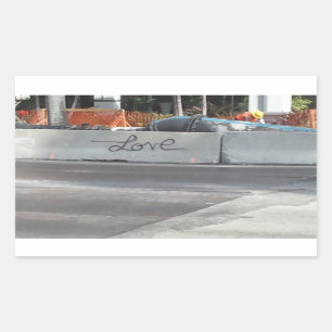 ~Liebe Graffiti~ STICKER, KÜMMERN SIE! Rechteckiger Aufkleber