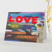 Liebe Graffiti Wandkunst. Karte (Gelbe Blume)