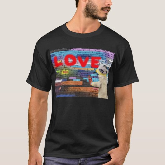 Liebe Graffiti Wandkunst. T-Shirt (Vorderseite)