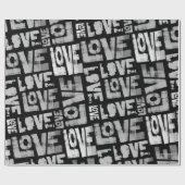 Liebe Graffiti Wrapping Paper - Schwarzweiß Geschenkpapier (Flach)