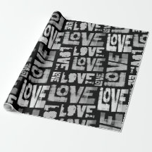 Liebe Graffiti Wrapping Paper - Schwarzweiß