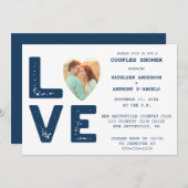 LIEBE Grafik Minimalistisches Foto Paare Dusche Einladung (Vorne/Hinten)