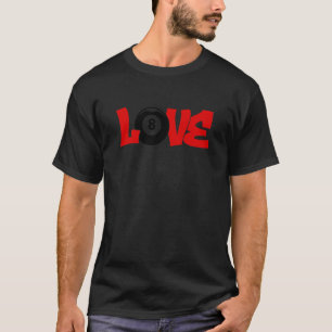 Liebe Grafik Pool Billard Snooker Billard Queue 8 T-Shirt