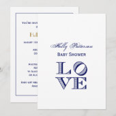 LIEBE Grafischer Text - Blau Einladung (Vorne/Hinten)