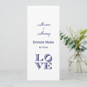 LIEBE Grafischer Text - Blau Einladung (Stehend Vorderseite)