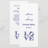 LIEBE Grafischer Text - Blau Einladung (Vorne/Hinten)