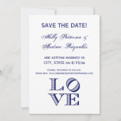 LIEBE Grafischer Text - Blau Einladung (Vorderseite)