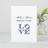 LIEBE Grafischer Text - Blau Einladung (Stehend Vorderseite)