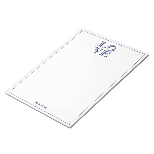 LIEBE Grafischer Text - Blau Notizblock (angewinkelt)