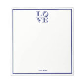 LIEBE Grafischer Text - Blau Notizblock (Vorderseite)