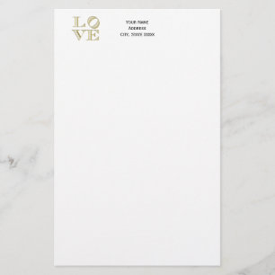 LIEBE Grafischer Text - Imitate Gold Briefpapier