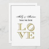 LIEBE Grafischer Text - Imitate Gold Einladung (Vorne/Hinten)