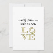 LIEBE Grafischer Text - Imitate Gold Einladung (Vorderseite)