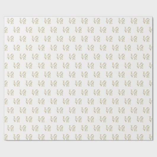 LIEBE Grafischer Text - Imitate Gold Geschenkpapier (Flach)