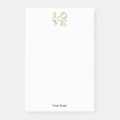 LIEBE Grafischer Text - Imitate Gold Post-it Klebezettel (Vorderseite)